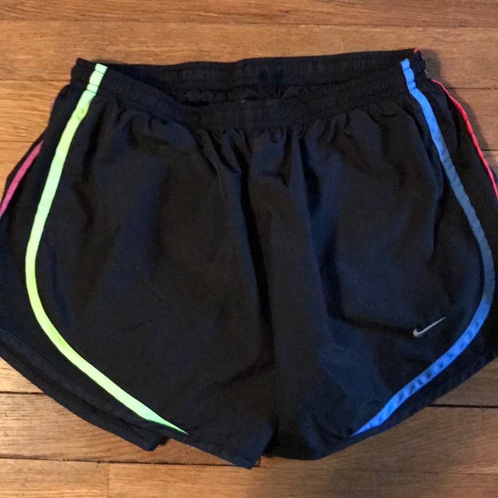 Black & Multi Colored Dri Fit Running Shorts